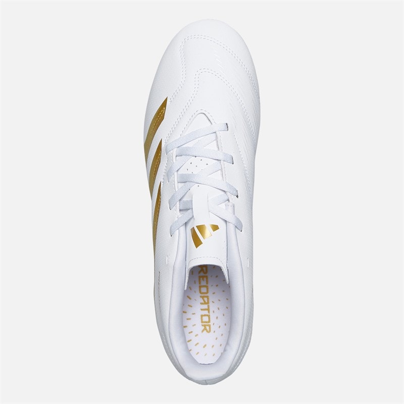adidas Mens Predator Club Dayspark Pack FXG Flexible Ground Football Boots Cloud White/Gold Metallic/Cloud White - Image 4