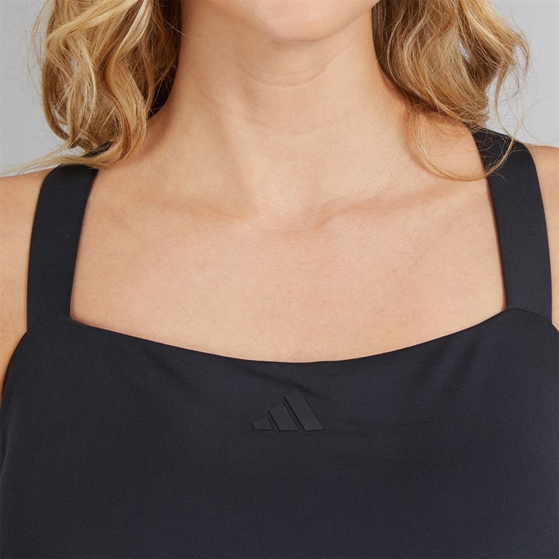 adidas Womens Plus Size Iconisea Padded Premium X-Back Swimsuit Black/White - Image 3