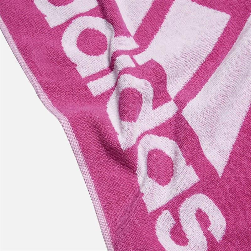 adidas Womens Small Swimming Towel Semi Lucid Fuchsia/White - Image 3