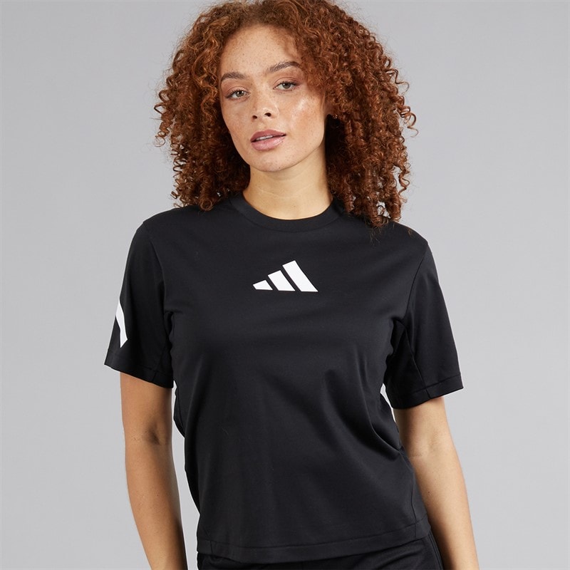 adidas Womens Z.N.E. T-Shirt Black/White - Image 1