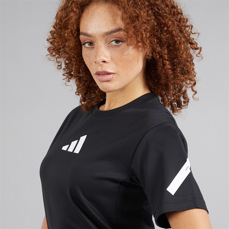 adidas Womens Z.N.E. T-Shirt Black/White - Image 3