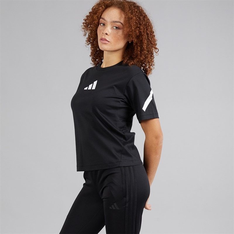 adidas Womens Z.N.E. T-Shirt Black/White - Image 5