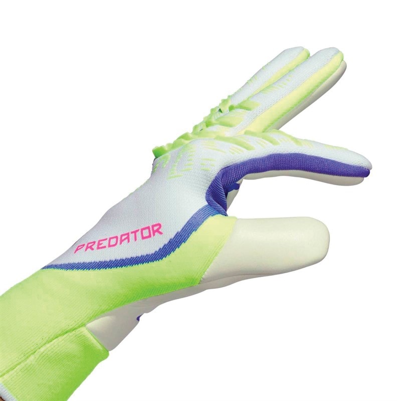 adidas Mens Predator Pro Promo Goalkeeper Gloves White/Lucid Lemon/Lucid Pink - Image 3