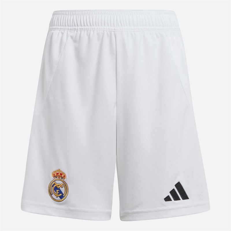adidas Junior Boys RMCF Real Madrid 24/25 Home Shorts White - Image 1