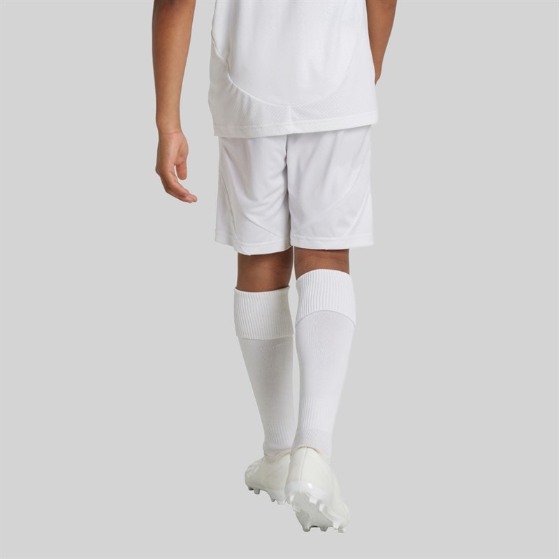 adidas Junior Boys RMCF Real Madrid 24/25 Home Shorts White - Image 3