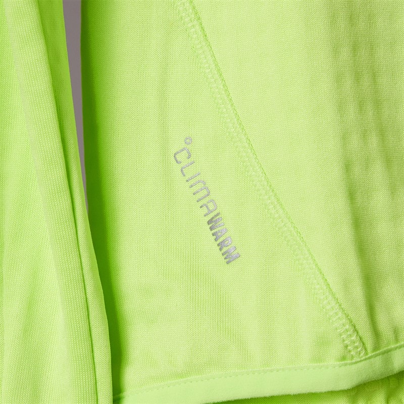 adidas Womens Ultimate Reflective Hi Vis Climawarm 1/2 Zip Running Jacket Pulse Lime - Image 5
