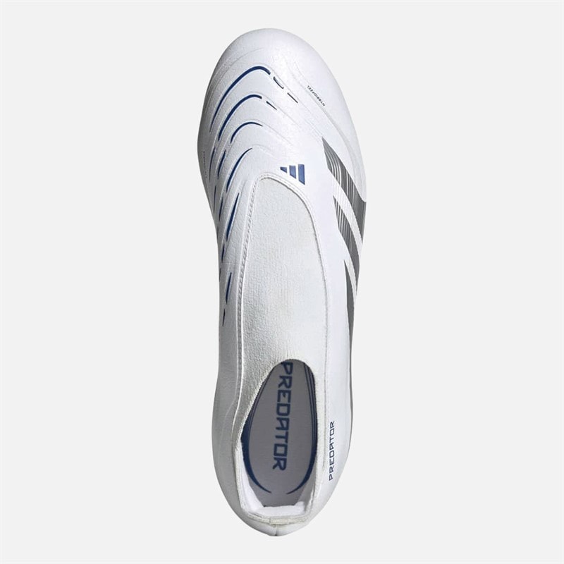 adidas Mens Predator League LL Laceless Polar Victory Pack FG/MG Firm/Multi Ground Football Boots Cloud White/Silver Metallic/Bright Royal - Image 4