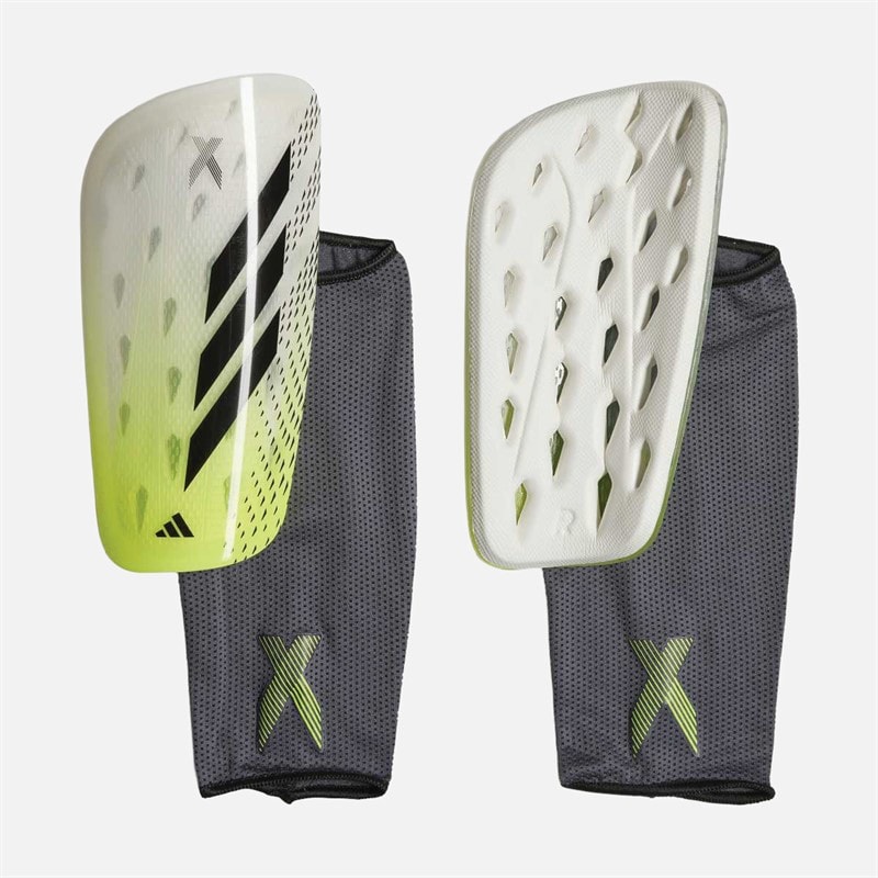 adidas X League Shin Guards White/Black/Lucid Lemon - Image 1