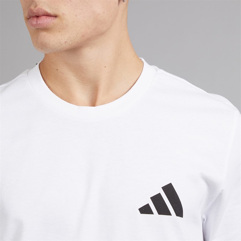 adidas Mens Graphic T-Shirt White - Image 3