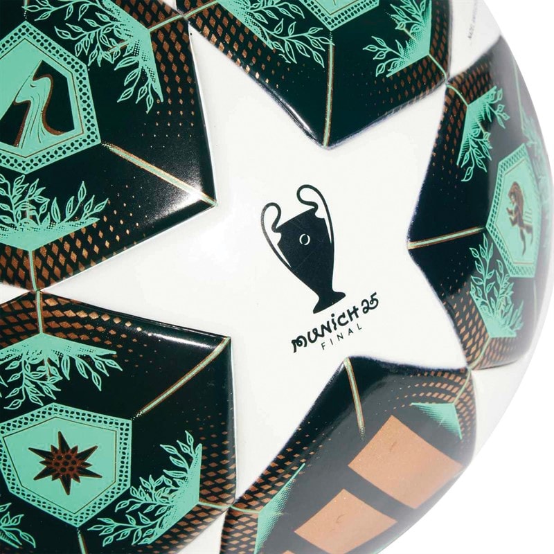 adidas Junior UEFA Champions League 24/25 League J350 350g Training Football White/Shadow Green/Solar Slime - Image 3