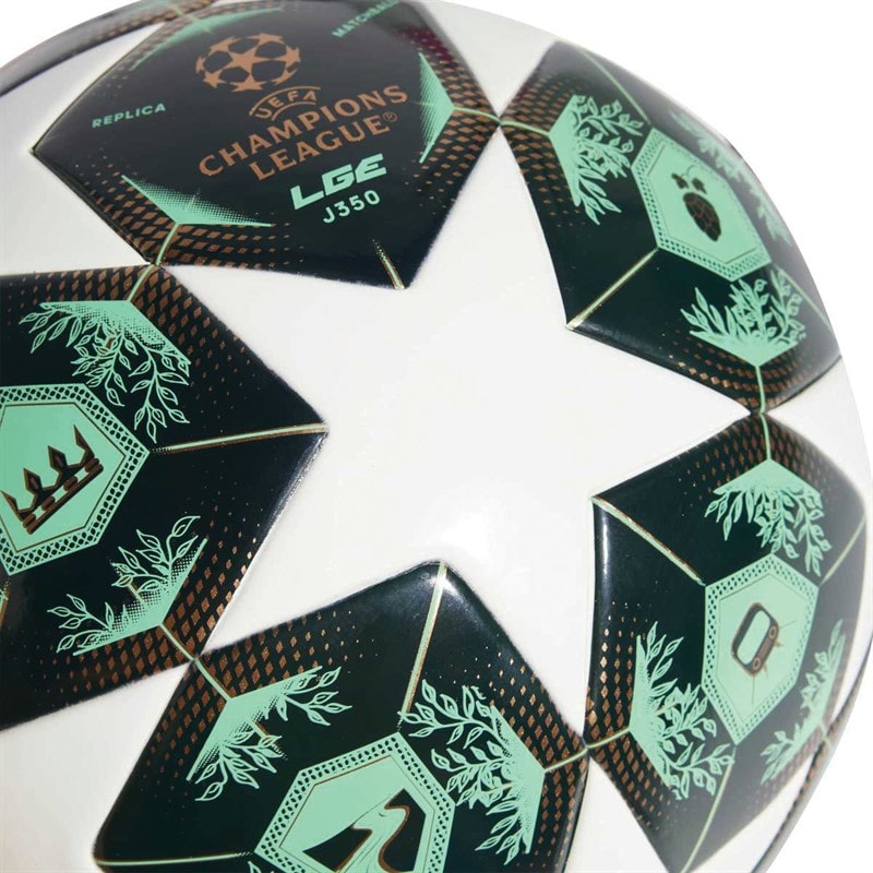 adidas Junior UEFA Champions League 24/25 League J350 350g Training Football White/Shadow Green/Solar Slime - Image 4