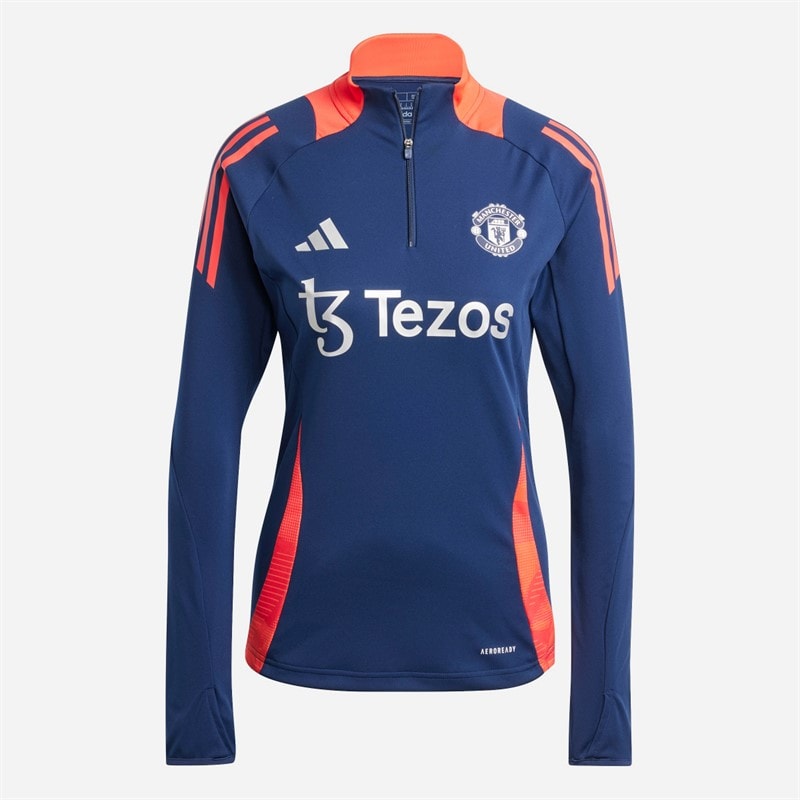 adidas Womens MUFC Manchester United Training Top Night Indigo/Bright Red