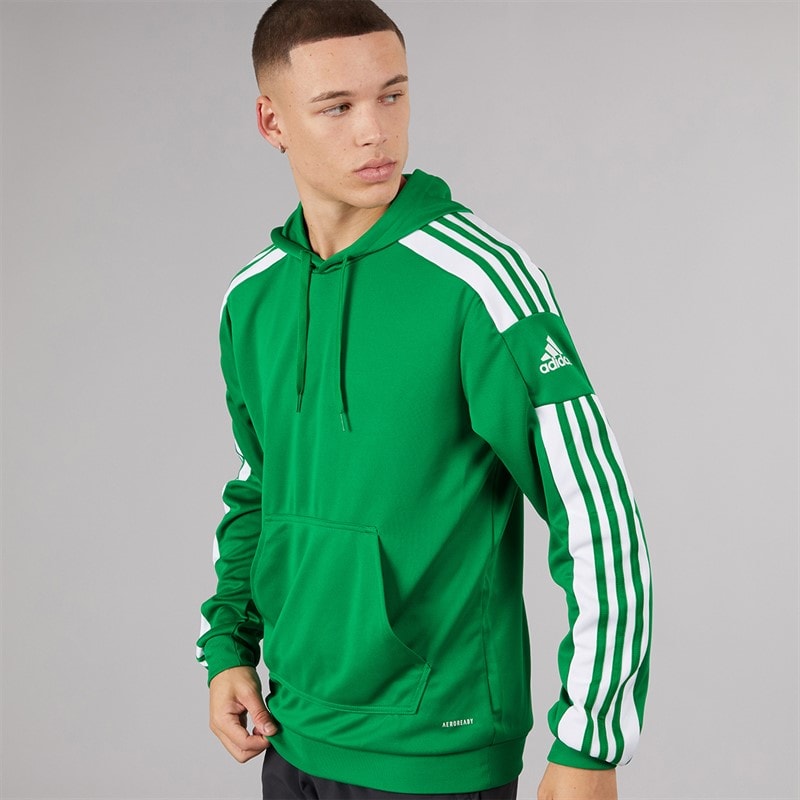 adidas Mens Squadra 21 Hoodie Team Green/White - Image 1