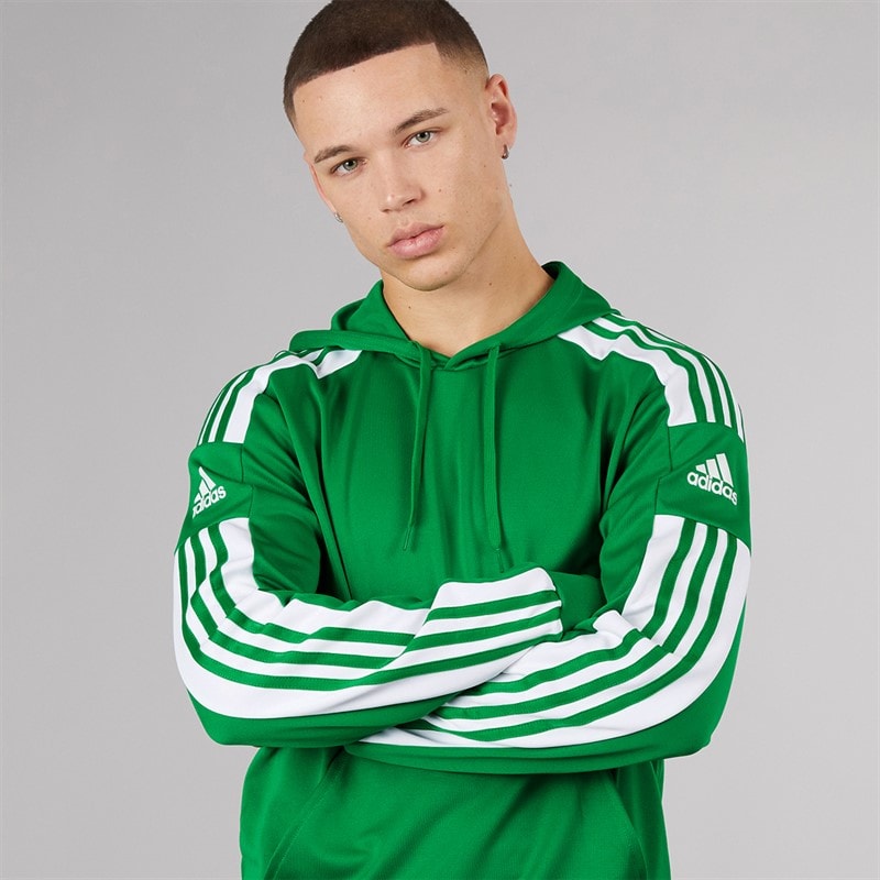 adidas Mens Squadra 21 Hoodie Team Green/White - Image 3