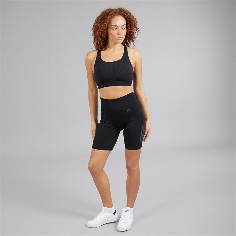 adidas Womens The Indoor Primeknit Cycling Shorts Black - Image 4