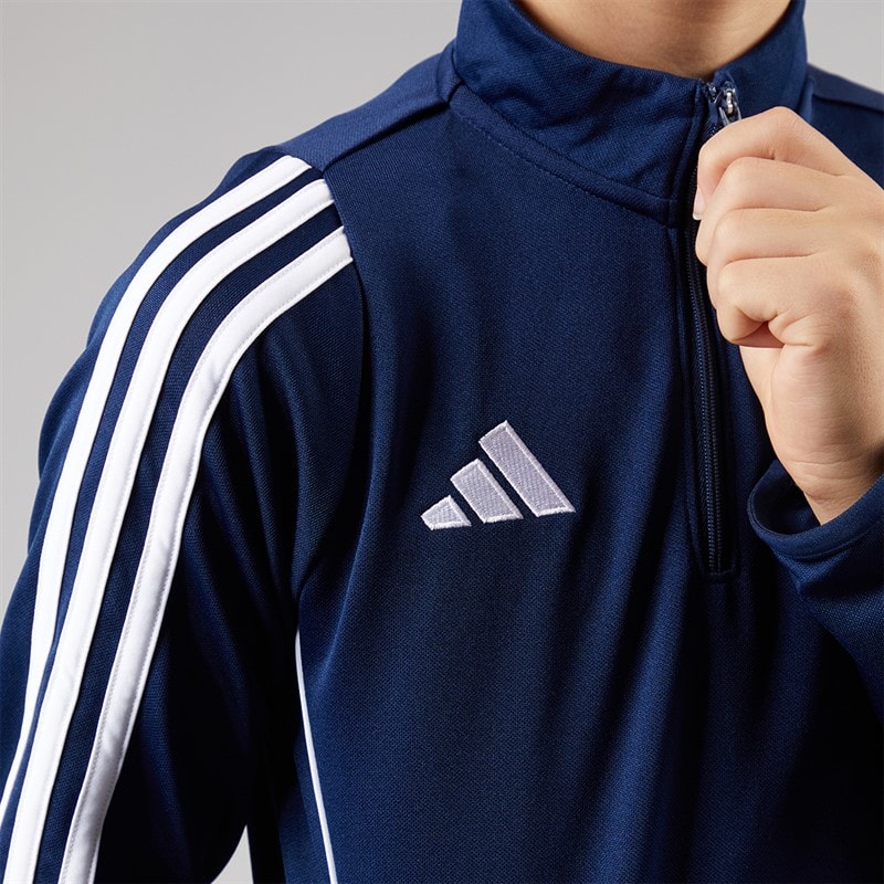 adidas Kids Tiro 24 1/4 Zip Training Top Navy/White - Image 3
