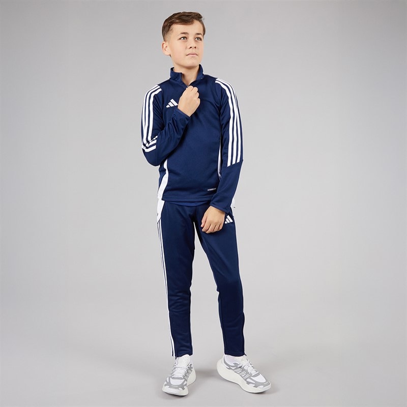 adidas Kids Tiro 24 1/4 Zip Training Top Navy/White - Image 4