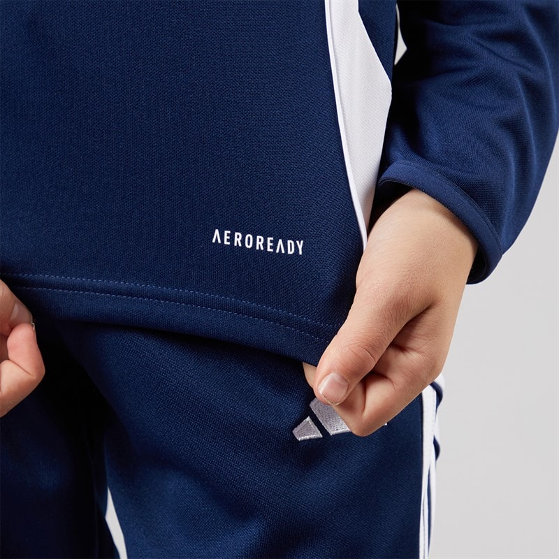 adidas Kids Tiro 24 1/4 Zip Training Top Navy/White - Image 5