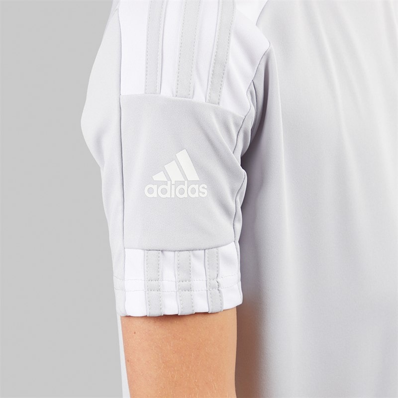adidas Kids Squadra 21 T-Shirt Team Light Grey/White - Image 3