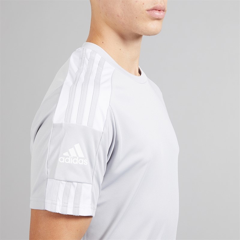 adidas Mens Squadra 21 T-Shirt Team Light Grey/White - Image 3