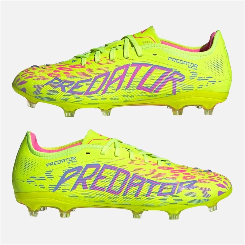adidas Mens Predator Pro FG Firm Ground Football Boots Lucid Lemon/Blue Fusion/Lucid Pink