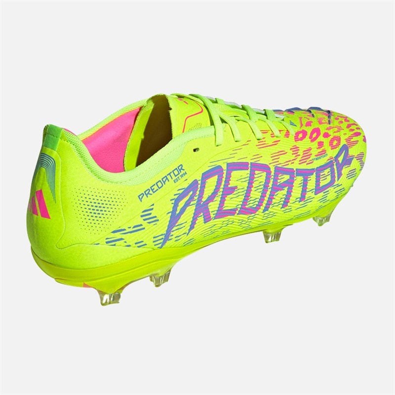 adidas Mens Predator Pro FG Firm Ground Football Boots Lucid Lemon/Blue Fusion/Lucid Pink - Image 3