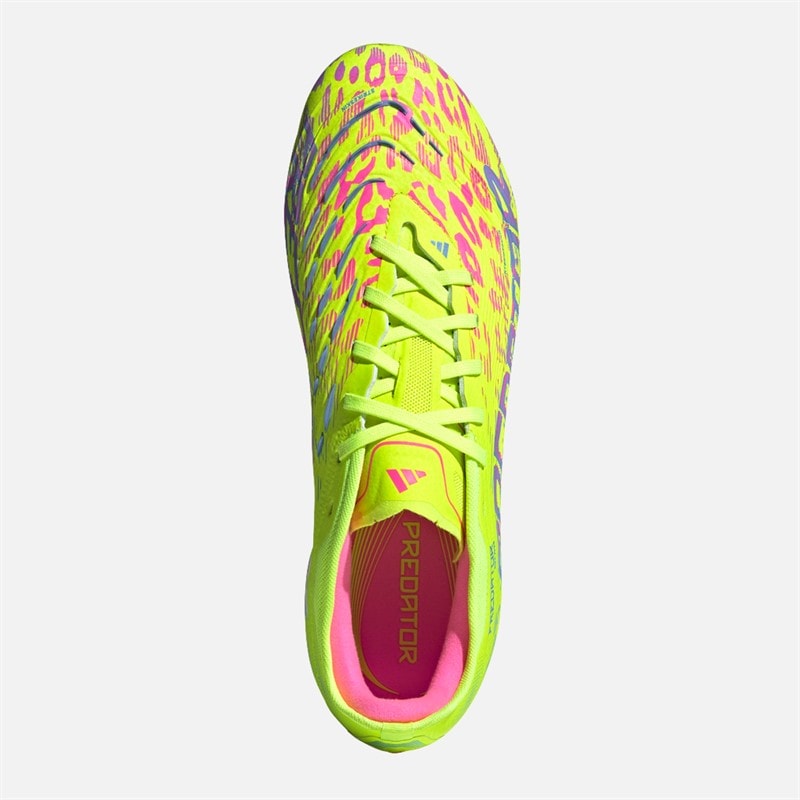 adidas Mens Predator Pro FG Firm Ground Football Boots Lucid Lemon/Blue Fusion/Lucid Pink - Image 4