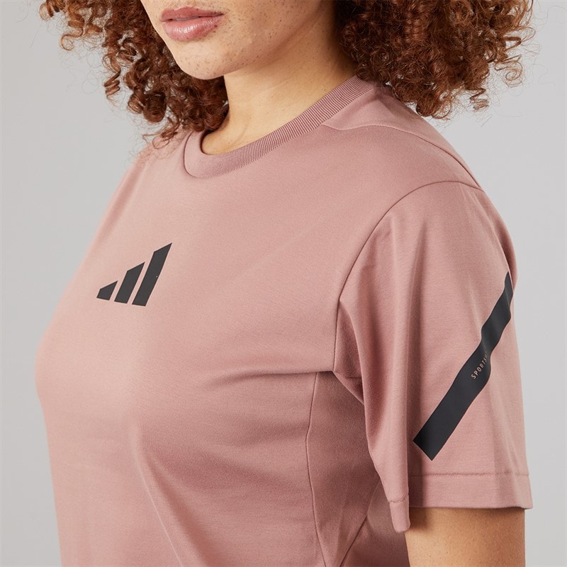adidas Womens Z.N.E. T-Shirt Warm Clay - Image 3