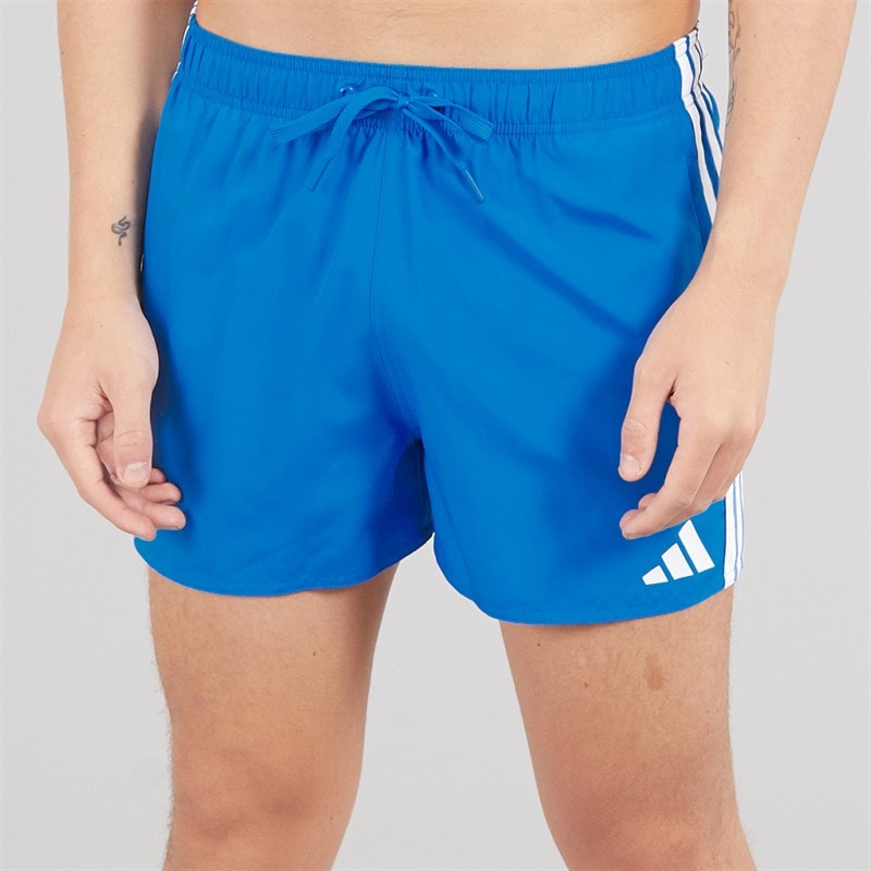 adidas Mens 3-Stripes Three Inch Swim Shorts Royal/White - Image 1