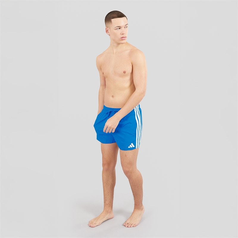 adidas Mens 3-Stripes Three Inch Swim Shorts Royal/White - Image 4