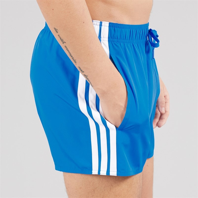 adidas Mens 3-Stripes Three Inch Swim Shorts Royal/White - Image 5