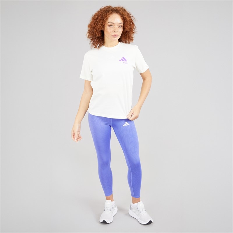 adidas Womens Verbiage Back Graphic T-Shirt Off White - Image 4