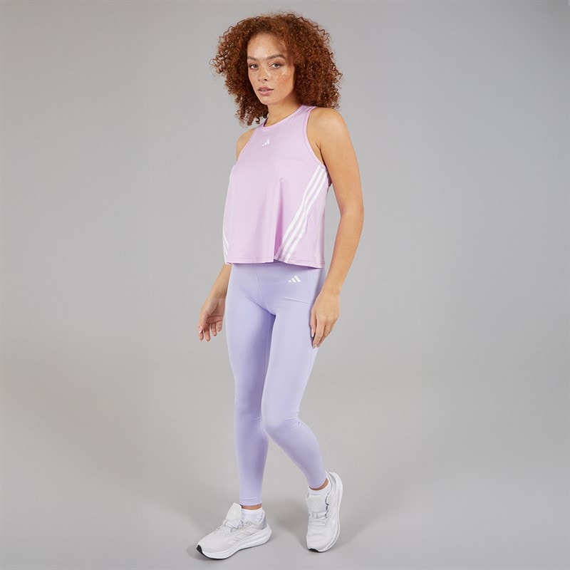 adidas Womens Optime Essentials Stash Pocket Leggings Violet Tone/White - Image 4