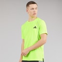 adidas Mens Tech Apparel Colorblock Training T-Shirt Lucid Lemon