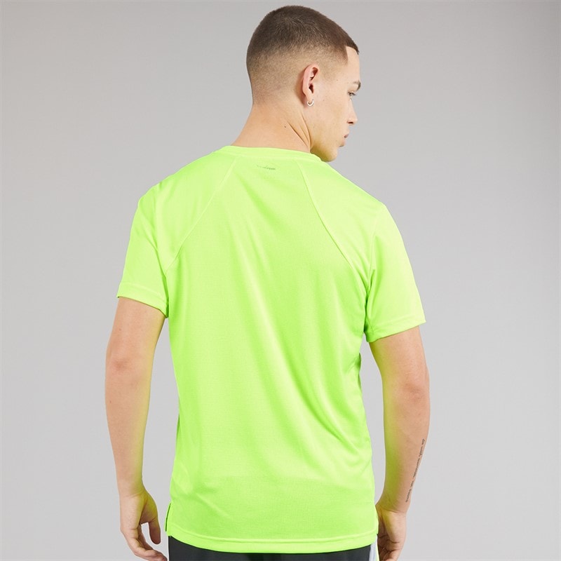 adidas Mens Tech Apparel Colorblock Training T-Shirt Lucid Lemon - Image 2