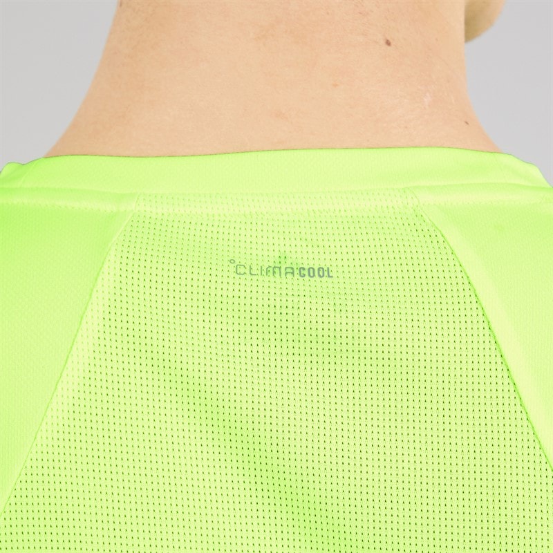 adidas Mens Tech Apparel Colorblock Training T-Shirt Lucid Lemon - Image 5