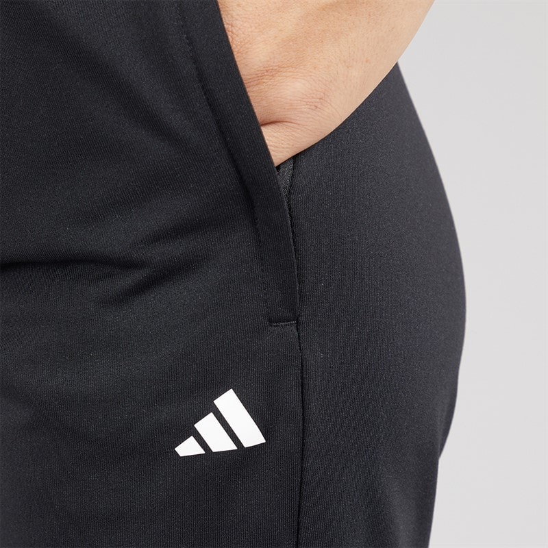 adidas Womens AEROREADY Game And Go Regular Tapered Fleece Joggers Black/White - Image 5
