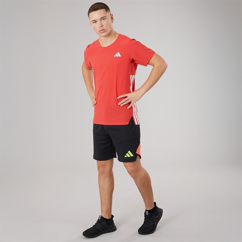 adidas Mens Adizero Running T-Shirt Semi Lucid Red - Image 4