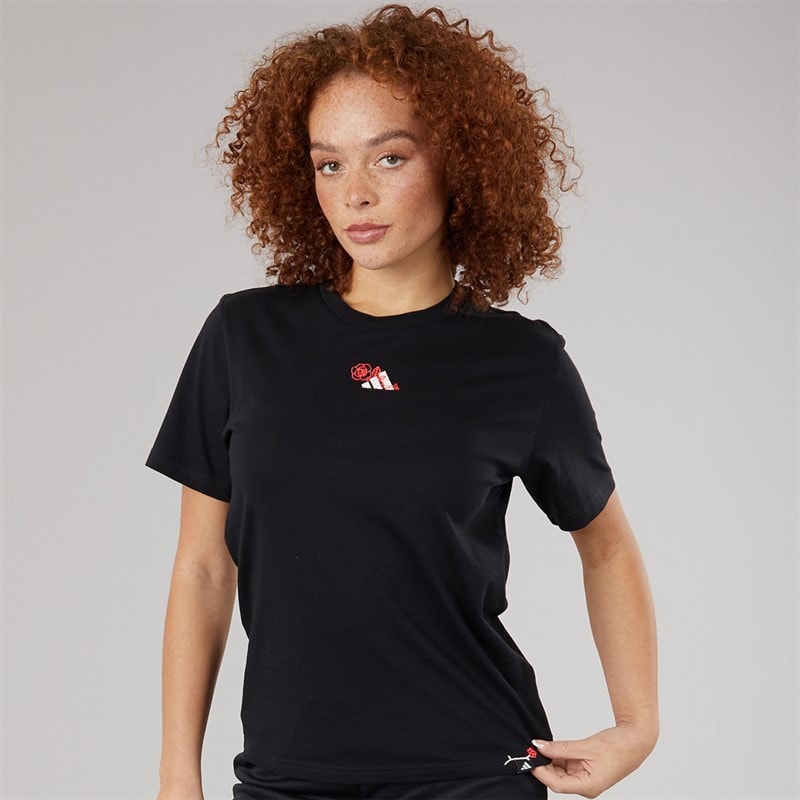 adidas Womens Lounge Mini Graphic T-Shirt Black