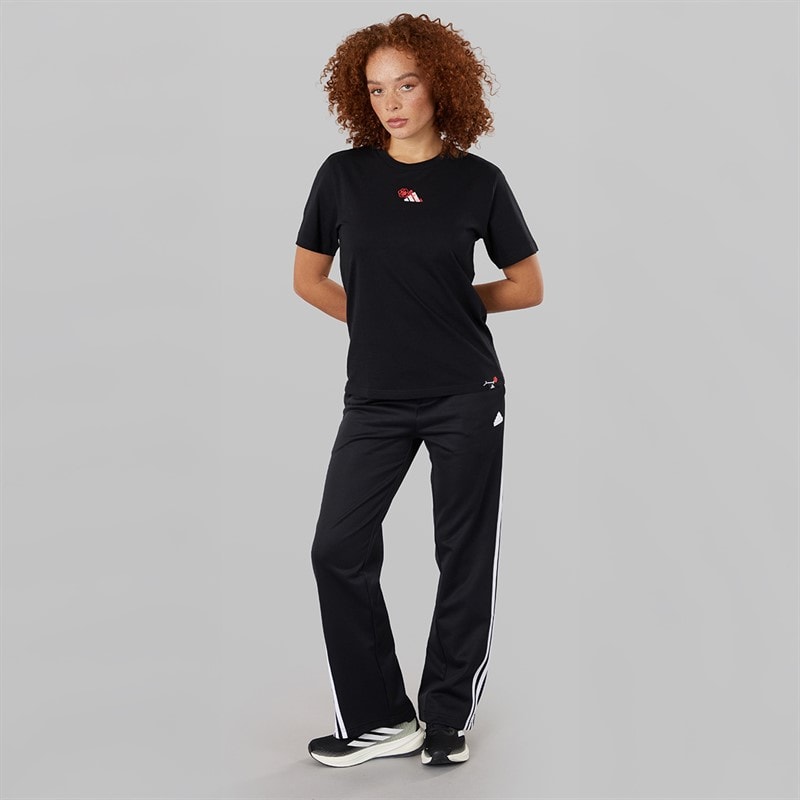 adidas Womens Lounge Mini Graphic T-Shirt Black - Image 4