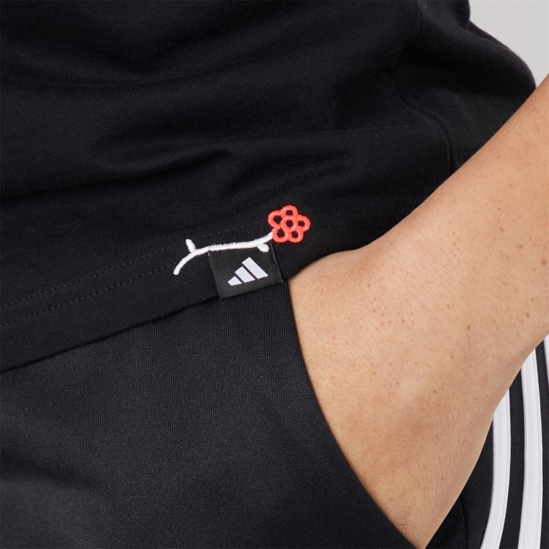 adidas Womens Lounge Mini Graphic T-Shirt Black - Image 5