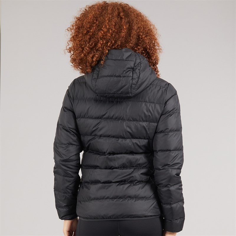 adidas Womens Essential Light Down Insulated Hooded Jacket Black - Image 2