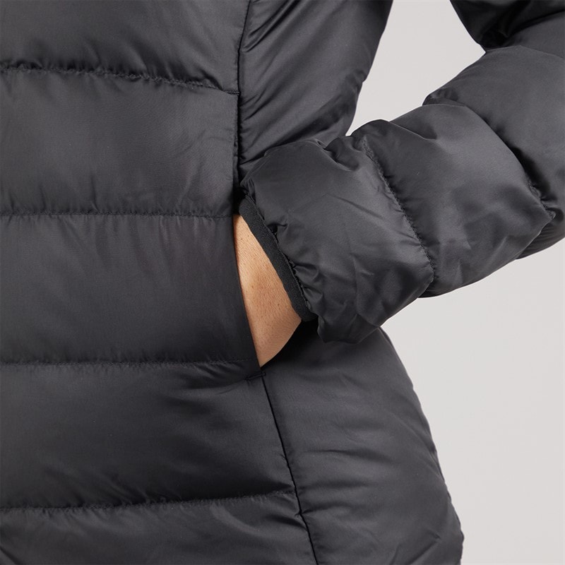 adidas Womens Essential Light Down Insulated Hooded Jacket Black - Image 5