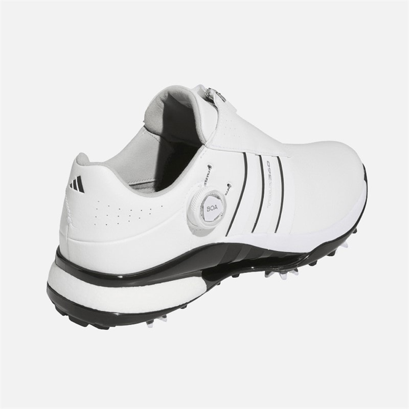 adidas Mens Tour360 24 BOA Boost Waterproof Golf Shoes White/White/Core Black - Image 3