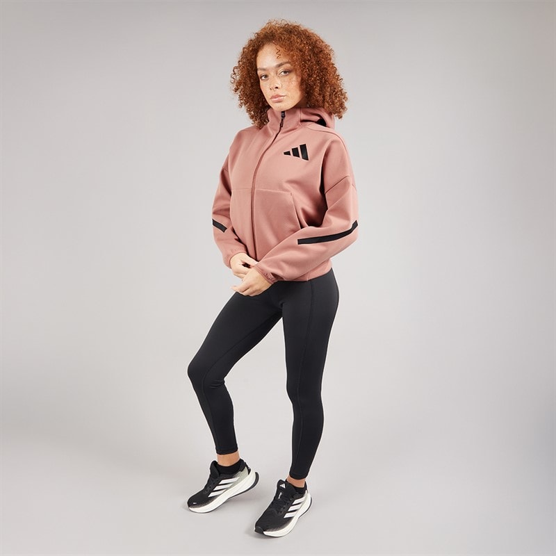 adidas Womens Z.N.E. Full Zip Hoodie Warm Clay - Image 4