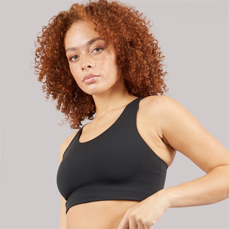 adidas Womens All Me Long Line Medium Support Bra Tank Top Black - Image 3