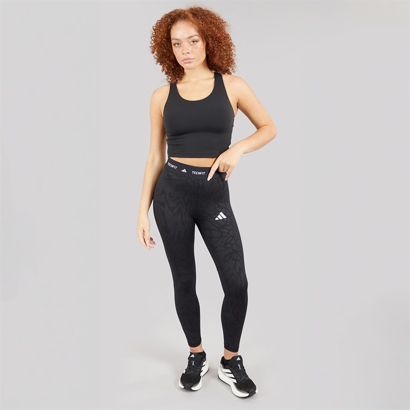 adidas Womens All Me Long Line Medium Support Bra Tank Top Black - Image 4