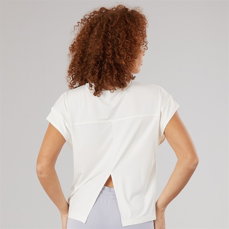adidas Womens Climacool Yoga T-Shirt Cloud White - Image 2
