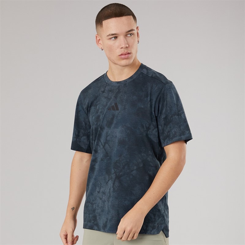 adidas Mens Primelift Back Graphic Training T-Shirt Aurora Ink/Black - Image 1