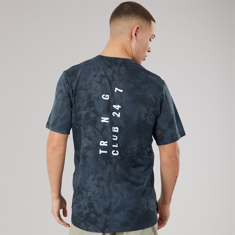 adidas Mens Primelift Back Graphic Training T-Shirt Aurora Ink/Black - Image 2